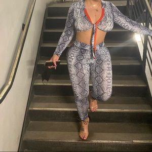Snake skin pant set